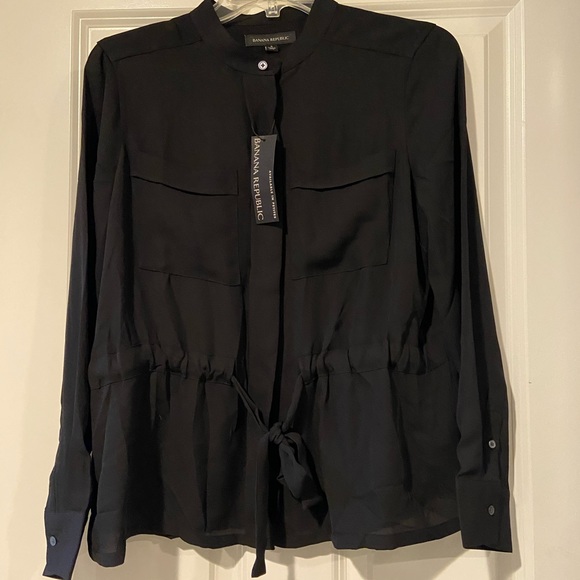 Banana republic sheer black button up - Picture 1 of 2